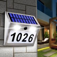 LED Solar House Number Plaque Light with Letter and Number Motion Sensor Address Number for Home Garden Door Lamp Lighting 200LM