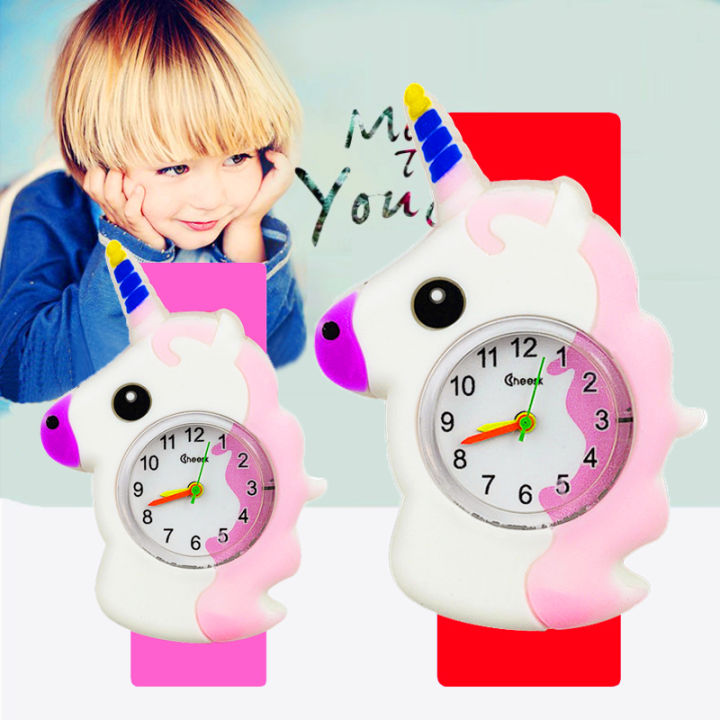 10ชิ้นขายส่งยูนิคอร์นนาฬิกาเด็กนาฬิกา10ชิ้นล็อตม้านาฬิกาโรงงานเด็กขายร้อนดูของขวัญ-babyy-การศึกษาเวลาของเล่น