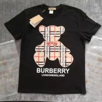 Burberry คอรอบสบายๆใหม่ฤดูใบไม้ผลิและฤดูร้อนแขนสั้น,ทรงหลวมคู่ชายและหญิงแขนสั้น