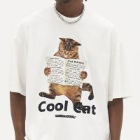 Summer Cotton Men T-Shirts Funny Cool Drag Leopard Cat Print Fashion Clothing Tops Tees Tide Men Short Sleeve Free Shiping