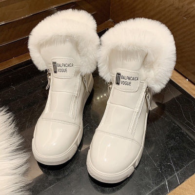 Women Ankle Boot Fashion Warm Plush Winter Snow Boots Retro Zipper Boots for Women Platform Boots Botas Mujer Women Shoes