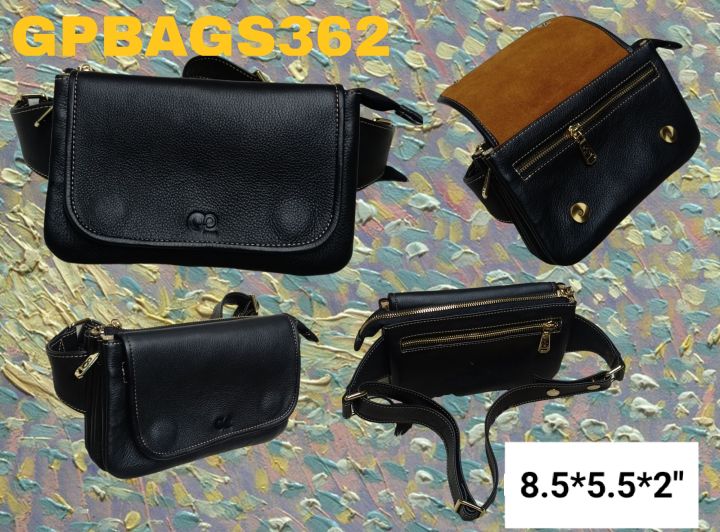 gpbags-กระเป๋าคาดอก-คาดเอว-gp-n362-หนังชามัวส์-กระเป๋าหนังวัวแท้