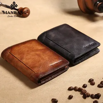 Luxury Designer Mens Wallet Genuine Cowide Leather Bifold Short