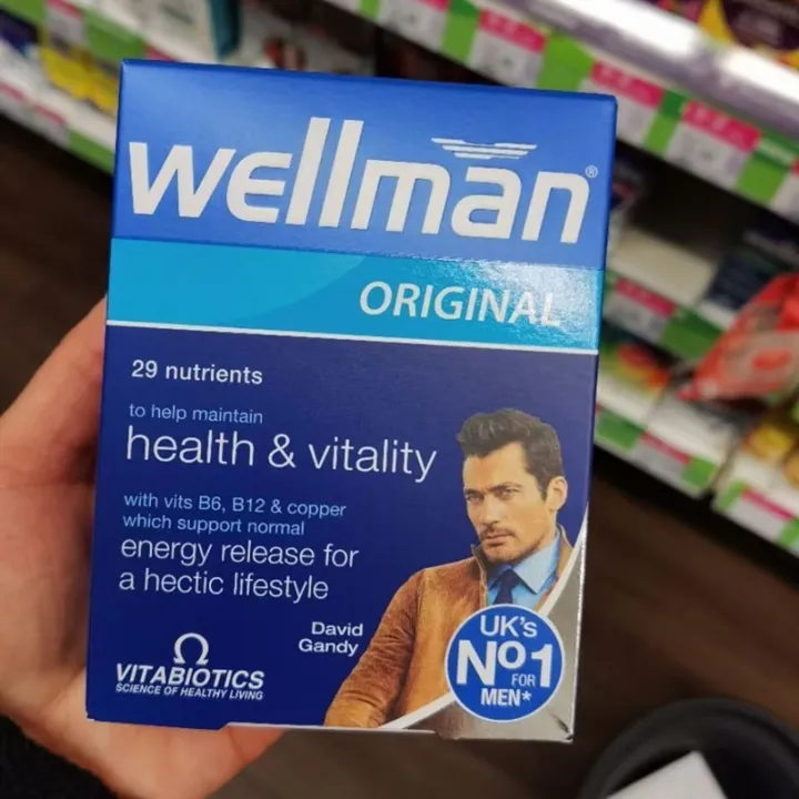 British Wellman Men's Multivitamin Mineral with B Group Nutrition Tablets 30 Capsules Multiple