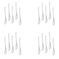 20PCS White Porcelain Egg Spoons Ceramic Spoons Coffee Spoon Dessert Spoon Mocha Dip Serving Spoon