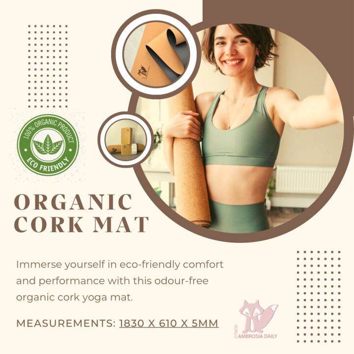 [SG Stocks] Ambrosiadaily Organic Cork Yoga Mat Lazada Singapore