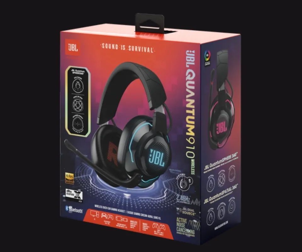 JBL Quantum 910 Wireless  Wireless over-ear performance gaming headset  with head tracking-enhanced, Active Noise Cancelling and Bluetooth