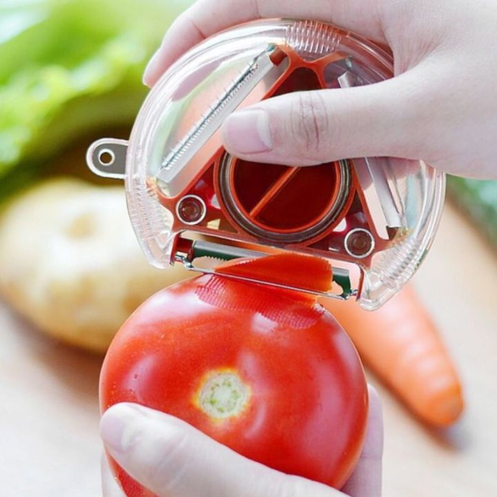htrxb-ทำมือสแตนเลสเหล็กอเนกประสงค์แบบพกพาสำหรับฟักทองแครอทแตงกวาหมุนเครื่องปอกมันฝรั่งปอกผักที่ขูดผลไม้