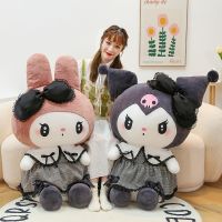 【YF】 Sanrio Black Kuromi Mymelody Plush Stuffed Dolls Kawaii Cartoon Sofa Cushion Pillow Dark Gothic Lace Toy Birthday Gift For Girls