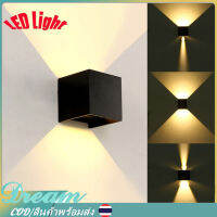 【Thai พร้อมส่ง】หรี่แสงได้ Cube ซัง LED ห้องน้ำโคมไฟติดผนังกันน้ำง่ายบ้านตกแต่งกลางแจ้ง