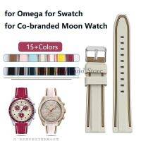 ♞✵✠ สายนาฬิกาซิลิโคน 20 มม. สำหรับ Omega สำหรับ Swatch สำหรับแบรนด์ร่วม Moon สายนาฬิกา Quick Release Wristbelt DoubleColor สร้อยข้อมือยาง