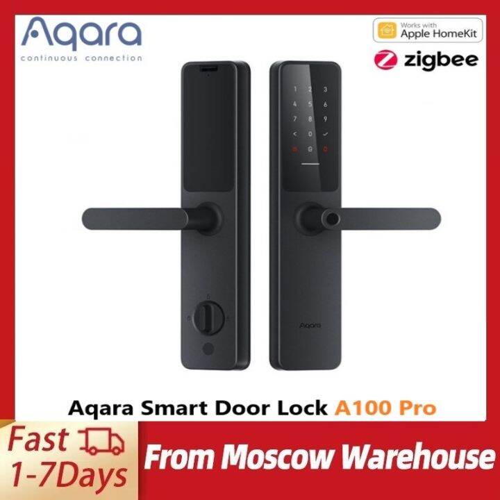 aqara-a100-pro-ประตูล็อคอัจฉริยะ-zigbee-bluetooth-5-0-apple-homekey-ปลดล็อคลายนิ้วมือทำงานกับชุด-homekara-home