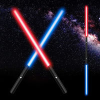 โลหะจับ double-edged lightsaber เลเซอร์ RGB Light SABER ดาบของเล่นดาบ kpop lightstick Light ของเล่น juguettes zabawki