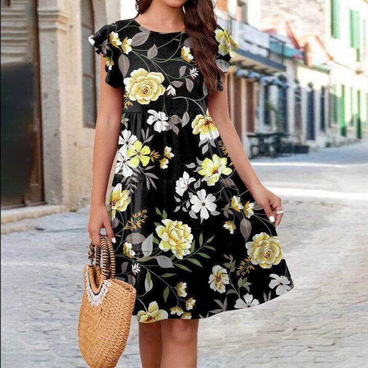 women-vintage-floral-print-loose-a-line-dress-summer-o-neck-petal-short-sleeve-dress-elegant-casual-party-dress-3xl-vestido