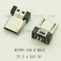 10ชิ้นขั้วต่อไมโคร Usb B Type Usb ตัวผู้2.0สายแจ็คเชื่อมต่อบัดกรี7pin 2 4 Dip