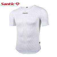 Santic เสื้อกั๊กปั่นจักรยานสำหรับผู้ชายเสื้อกีฬาแขนสั้นเสื้อกล้ามฟิตเนสวิ่งปั่นจักรยานเสื้อกั๊กระบายอากาศแห้งเร็วสำหรับผู้ชาย M8C06022