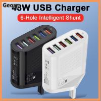 GEORG รวดเร็วและรวดเร็ว ที่ชาร์จ USB 48W ค่ะ หลาย6พอร์ต ที่ชาร์จด่วน ของใหม่ US US ที่ชาร์จติดผนัง สำหรับ iPhone 11 Pro/Huawei IPhone 11 Pro