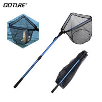 Goture 102cm 165cm 220cm Folding Fishing Net Triangular Landing Net 23 Sections escoping Pole Rubber Coated Net Network