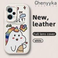 เคส Chenyyyka สำหรับ F5 POCO เคสโทรศัพท์หนังนิ่มลายการ์ตูนหลากสีน่ารักยูนิคอร์นโชคดีคุณภาพสูงและทนทานเคสป้องกันกล้องคลุมทั้งหมดเคสสีกันกระแทกเคสนิ่ม