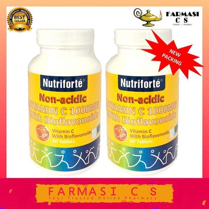 Nutriforte NonAcidic Vitamin C 1000mg with Bioflavonoids 60 tablets x