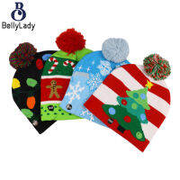 100%acrylic Adult Winter Christmas Collection Beanie Led Lighting Warm Knit Hat Scarf Set【fast】