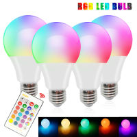 ฐานสกรู E27หลอดไฟ RGB LED RGBW RGBWW หลอดไฟฟลัดไลท์หลอดไฟปรับระดับแสง-มีสีให้เลือก16สี-มีรีโมทอินฟราเรดจับเวลา (AC85-265V)