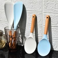 ♗☃ Silicone Ladle Long Shovel Rice Spoon Sushi Rice Paddle Silicone Rice Spoon Tablespoon Ice Cream Scoops Japanese Spoon