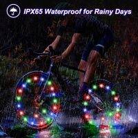 Bike Wheel Lights,2 Tire Pack Multicolor APP Control Bright Bicycle, LED Lights Waterproof Safety Decoration Spoke Lights