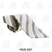 ANGELINO RUFOLO Necktie(NTM-ทาง056, 057, 060) เนคไทผ้าไหมทออิตาลี่คุณภาพเยี่ยม ดีไซน์ Stripe Pattern สีน้ำตาล/สีเทา/สีเลือดหมู/สีเทอร์ควอยซ์/สีกากี/สีกรมท่า