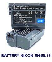 (แพ็คคู่ 2 ชิ้น) EN-EL15  ENEL15  EN-EL15B  EN-EL15C แบตเตอรี่สำหรับกล้องนิคอน Camera Battery For Nikon D500,D600,D610,D750,D800,D800E,D810,D810A,D850,D7000,D7100,D7200,D7500,Nikon1 V1,Nikon V1,Z6,Z7 BY PRAKARDSAKDA