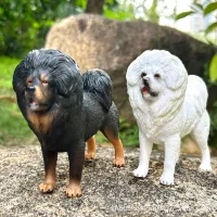 โมเดลสุนัขสัตว์แข็งแบบคงที่จำลองข้ามพรมแดน Black Tibetan Mastiff White Tibetan Mastiff Tibetan Mastiff รุ่นของเล่นเครื่องประดับ