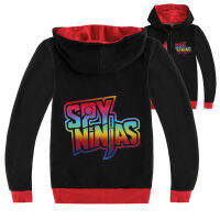 SPY NINJAS สีดำ/ สีเทา3-16ปี Hooded Zipper เสื้อกันหนาวฤดูใบไม้ผลิและฤดูใบไม้ร่วงเสื้อผ้าเด็กแขนยาวผ้าฝ้าย + เสื้อโพลีเอสเตอร์สำหรับชาย15ปีเด็กผู้หญิง