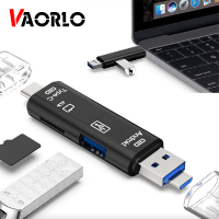 VAORLO 3 In 1 Type-Cเครื่องอ่านการ์ดTFอะแดปเตอร์OTGรองรับUSB 2.0 Micro USB Type-C