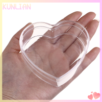 [KUNLIAN] ขวดเปล่ากล่องใส่ลูกกวาดรูปหัวใจโหลเก็บเครื่องสำอางทำจากศิลปะบนเล็บ