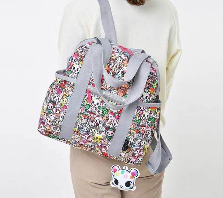 lesportsac-2023-กระเป๋าเป้สะพายหลังรุ่นลิมิเต็ดเอดิชั่นกระเป๋าเป้แฟชั่นกระเป๋าถือ2442ใส่รถเข็นได้