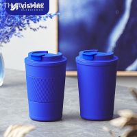 ☼❡ 20pr3412 Caneca de café azul do curso aço inoxidável copo térmico à prova vazamento com tampa vácuo isolado água reutilizável quente e fria bebidas