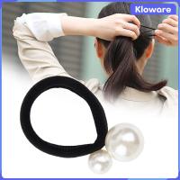 Kloware Ikat Rambut Elastis ผู้หญิงที่รัดผมเครื่องประดับผมที่มัดผมที่รัดผมแหวนผมแบบเรียบสำหรับผมหยิก