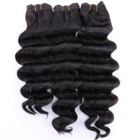 Color 2 Deep wave hair 300Gram/lot High temperature Synthetic Hair bundles 12-20 inch available hair weave