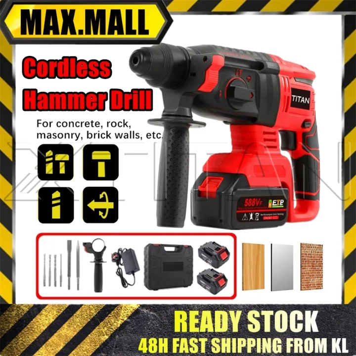 【KL Stock】XTITAN 2 Battery Hammer Drill Cordless Brushless Heavy Duty ...