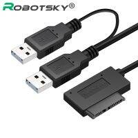 USB2.0ไปยัง13Pin SATA 6 + 7สายบางเฉียบพร้อมแหล่งจ่ายไฟ USB2.0ภายนอกสำหรับแล็ปท็อป CD-ROM DVD-ROM ตัวแปลงอะแดปเตอร์ ODD