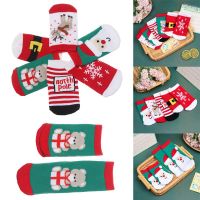 LEXEDWARD 1 Pair Santa Claus Striped Terry Warm Snowflake Autumn Winter Christmas Socks Baby Girls Cotton