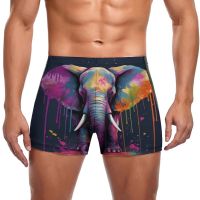 Elephant Swimming Trunks Psychadelic  Grafitti Trending Pool Swim Boxers Large Size Quick Dry Man Swimwear Swimwear