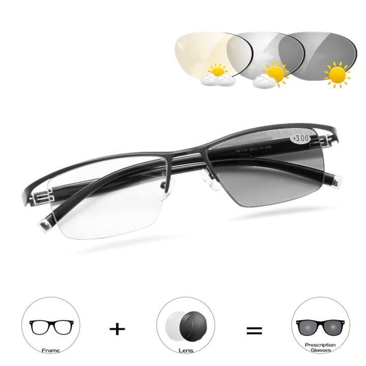 Transition Photochromic Progressive Multi Focus Reading Glasses
