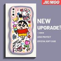 JIUMOO เคส X653 4C อัจฉริยะสำหรับ Infinix Smart 4เครยอนชินจังรูปแบบกรอบคลื่นมาการองเคสมือถือกันกระแทกแบบใสนิ่มเคสกล้องป้องกันการตกหล่นฝาครอบป้องกันซิลิกาเจลใหม่