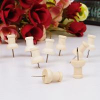 ■☢ 40 Pcs Wooden Thumbtack Creative Decorative Drawing Push Pins Wood Head thumbtack Office School Supplies C26