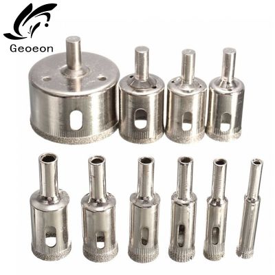 【Worth-Buy】 Geoeon Set Mata Bor เคลือบเพชร10ชิ้น/เซ็ต8-50มม. สำหรับอิฐหินอ่อนเซรามิกแก้วดอกสว่านเจาะรู A63เครื่องมือตัดไฟฟ้า