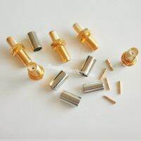 HVJ-10pcs Sma Connector Female Jack Bulkhead Crimp For Rg58 Lmr195 Rg142 Cable Goldplated Ptfe