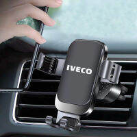 Car Mobile Phone Holder For IVECO Daily Stralis Eurocargo Truck Trakker Emblem Air Outlet Clip 360 GPS Stand Gravity Bracket