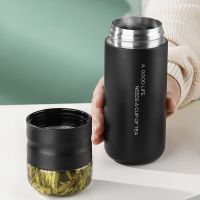 300ML  Insulated Cup With Filter Stainless Steel Tea Bottle Cup With Glass Infuser Separates Tea And Water Thermos Vacuum Flask