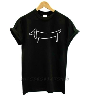 Simple Dachshund Dog Print Women Tshirt No Fade Premium Casual Funny T Shirt For Girl Woman T-Shirts Graphic Top Tee Customize